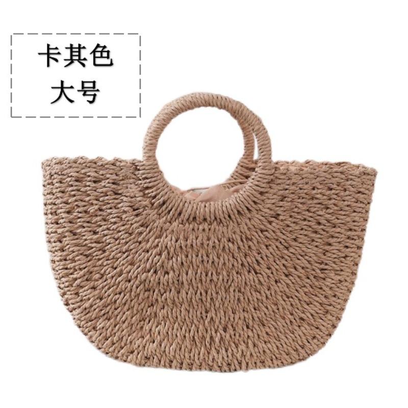 Neue Sommer Strohtasche Gemüsekorb Handtasche Große Kapazität Tragetasche Damen Handgewebte Tasche Urlaub Strandtasche