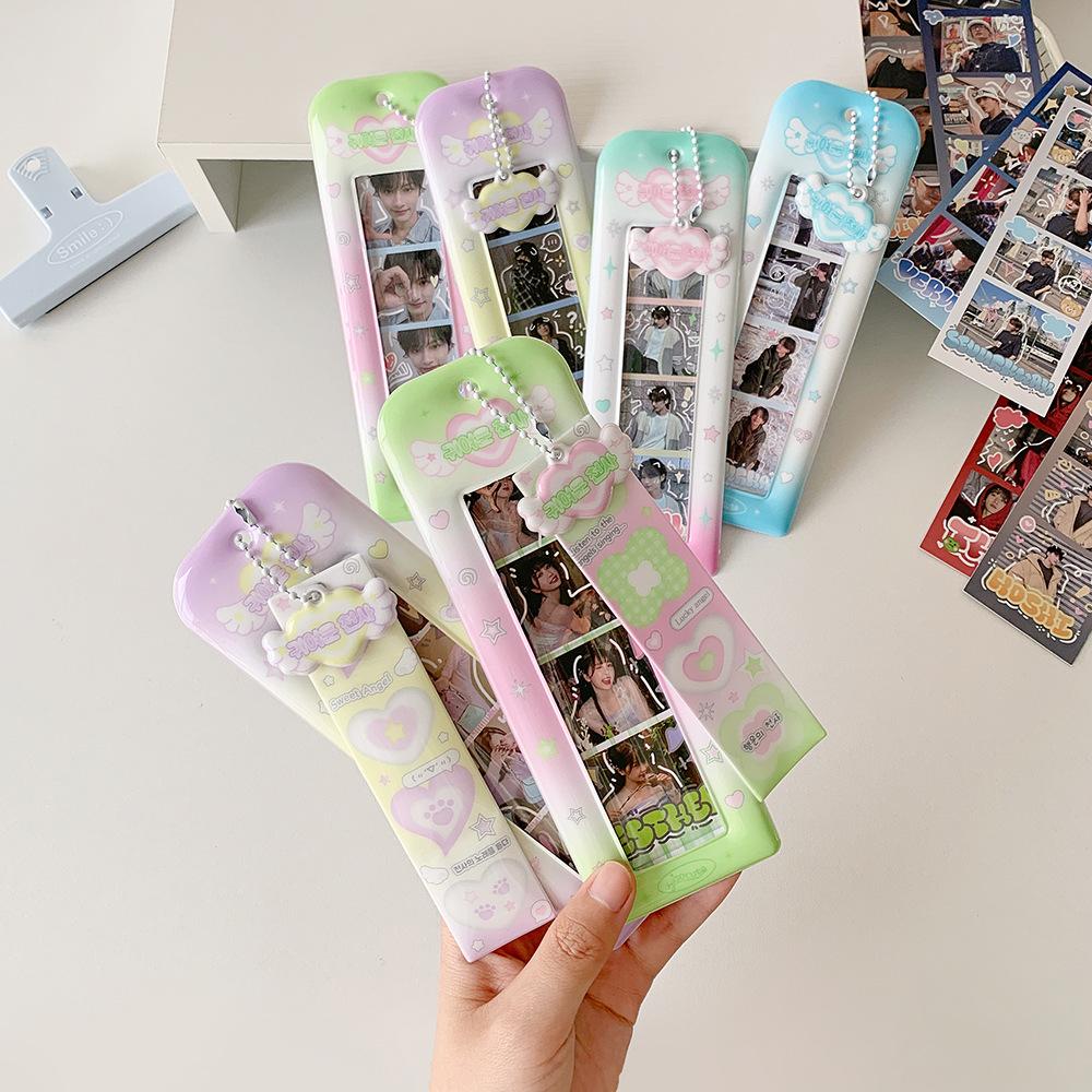 Angel Card Sleeve Blue Pendant Sets Mini Card Storage Cute Card Holder For School Supplies Bookmark Gifts