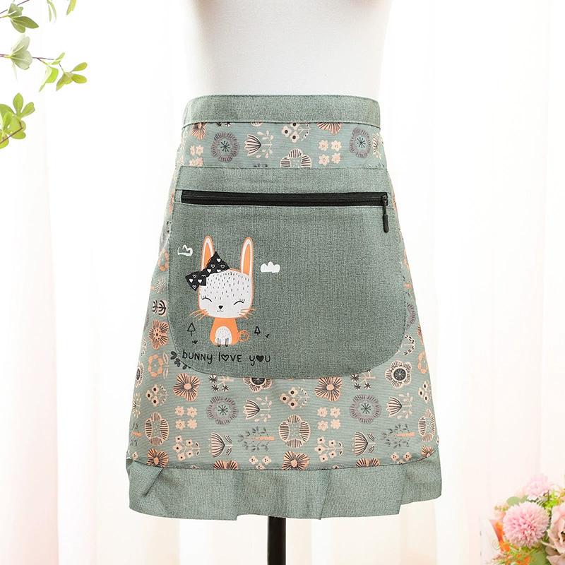 

1Pc Pocket Oil-proof Short Style Cartoon With Zipper Simple Apron