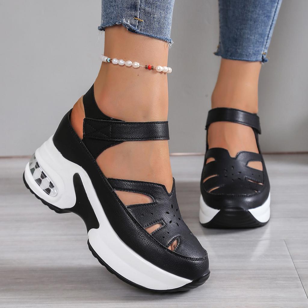 Women Sandals 2026 New Summer Closed Toe Wedge Fashion Casual Shoes Hollow Out Comfortable Platform Outdoor Sandals Zapatos