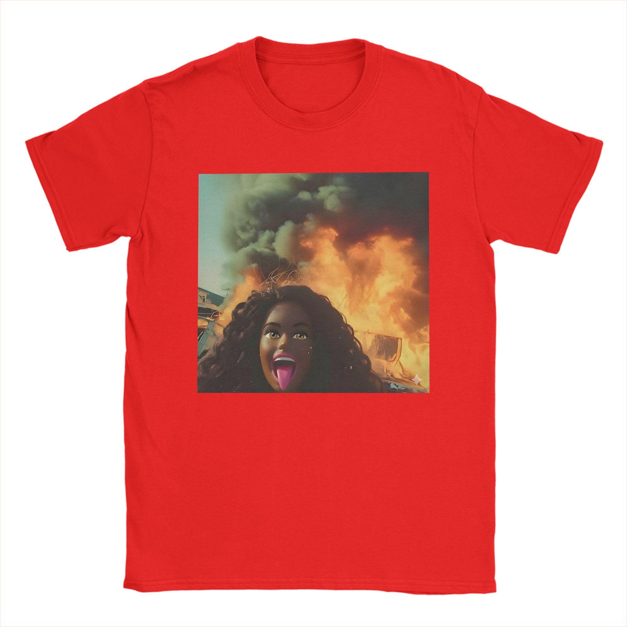 

Distressed Doll Face Meme TShirt Unisex Casual Cotton Tees Round Neck Short Sleeve T Shirt Unique Clothes S