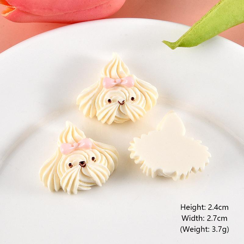 

5 шт. кремовых собак серии смоляные кабошоны с плоской задней частью для заколки скрапбукинг украшения своими руками ремесло украшения аксессуары F