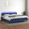 VidaXL Slat Bed Base with Mattress and LED, Upholstered Bed with Headboard, Double Bed, Adult Bedroom Bed, 3133187