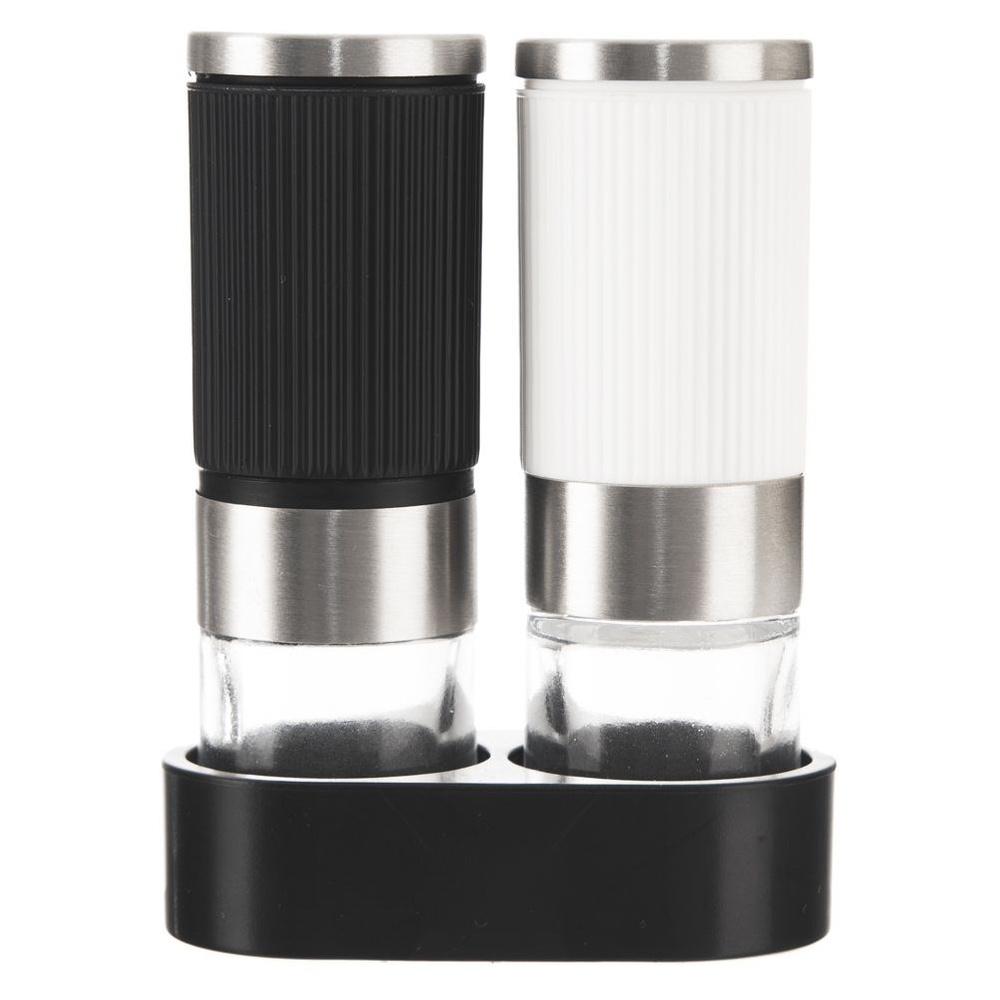 2x Pepper Salt Spice Grinder Set with Stand