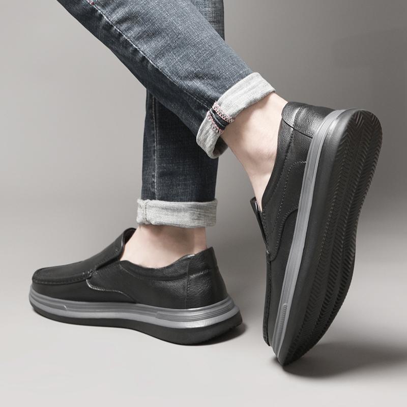 Mocasini versatili pentru bărbați, pantofi sport respirabili pentru bărbați, pantofi casual din piele naturală pentru bărbați, încălțăminte clasică confortabilă slip-on pentru bărbați