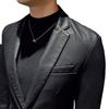 Veste en cuir pour homme printemps et automne nouvelle veste en cuir décontractée mi-longue slim business pour homme