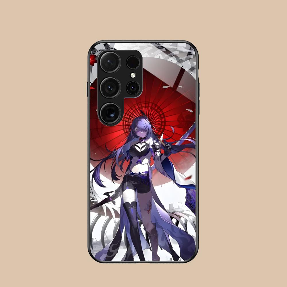 HSR Acheron Glass Mobile Phone Case for Samsung Galaxy S26 S25 S24 S23 S22 S21 S20 Note20 Plus FE Ultra Colorful Cover
