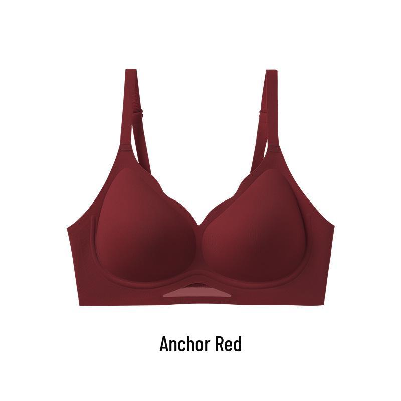 2025 New Style Red Wire-Free Bra: Seamless Underwear for Large Busts, Enhances Shape, Lifts, Controls Side Bulge, Anti-Sagging Effect