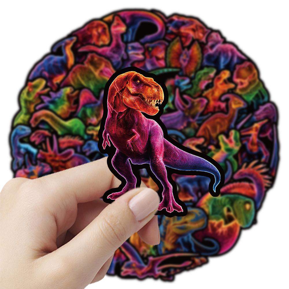 10/30/50pcs Cool Cartoon Neon Dinosaur Graffiti Stickers Decoration Decals Laptop Travel Luggage Phone Case Waterproof Sticker
