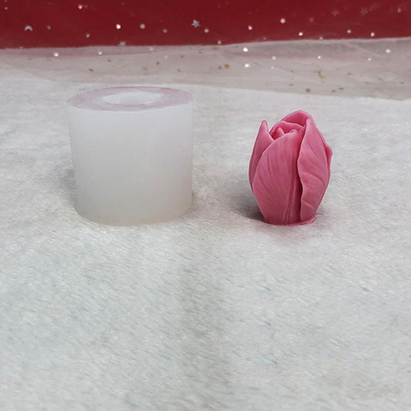 Candle Silicone Mould Tulip Shape Epoxy Resin Mold for Perfume Bottle DIY Candle Making Handmade Crafts Home Decor
