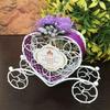 Metal Candy Boxes for Wedding Party Decorations Gift Bags with Ribbons Flower Souvenirs Gift for Guests Carriage Style