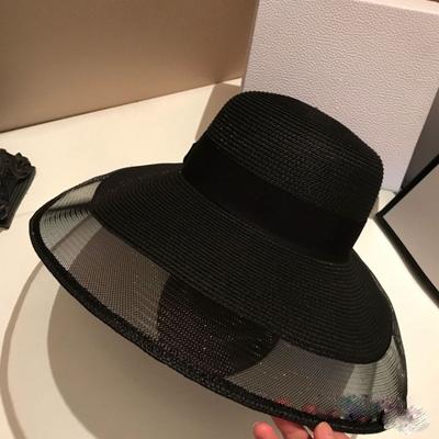 Hepburn Style Women Straw Hat, Summer Wide Brim Sun Hat, Casual Beach Vacation Cap