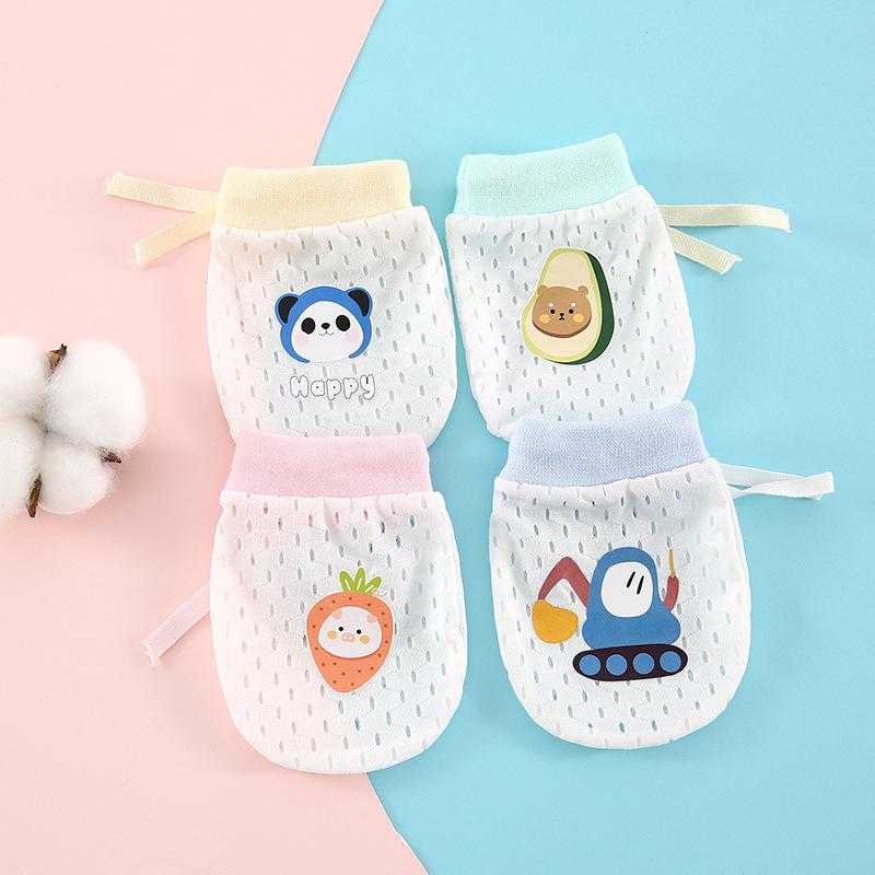 Neugeborenen Anti-Kratz Atmungsaktive Eis Seide Handschuhe, Weiches Handgelenk, 0-6 Monate, Handschutz