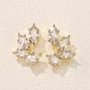 ZAKOL Luxury Leaf Marquise Zircon Bridal Earrings for Women White Shiny Crystal Elegant Wedding Party Zircon