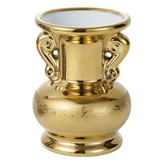Shizuoka Mokko Flower Vase, Gold, 4 Inches