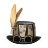 Unisex Steampunk Top Hat with Brim and Goggles Vintage Style Headwear for Costume Party Holiday Decorations Gift