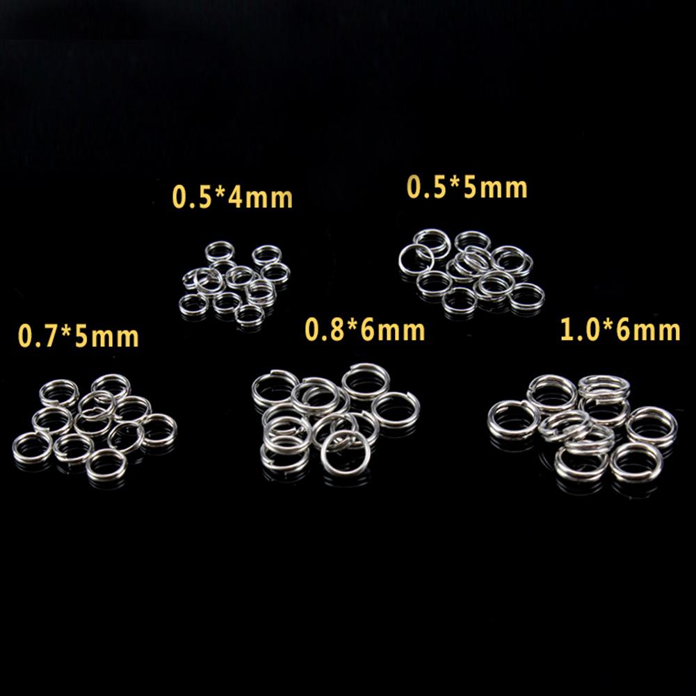 5-Size Fishing Connector High Carbon Steel Fishing Double Ring Connector Heavy Duty for Crank Hard Bait Accessories Tackle