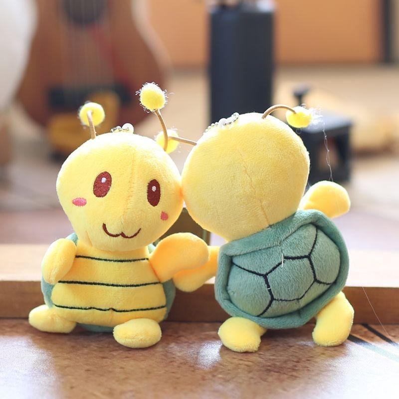 Turtle Cartoon Cute Plush Keychain Soft Short Hair Bag Charm Collection Toy