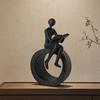 Jijijing 3D Printed Reading Figurine, Abstract Reader Statue for Home Decor, Modern Minimalist Sculpture Bookshelf Desk Office Ornament