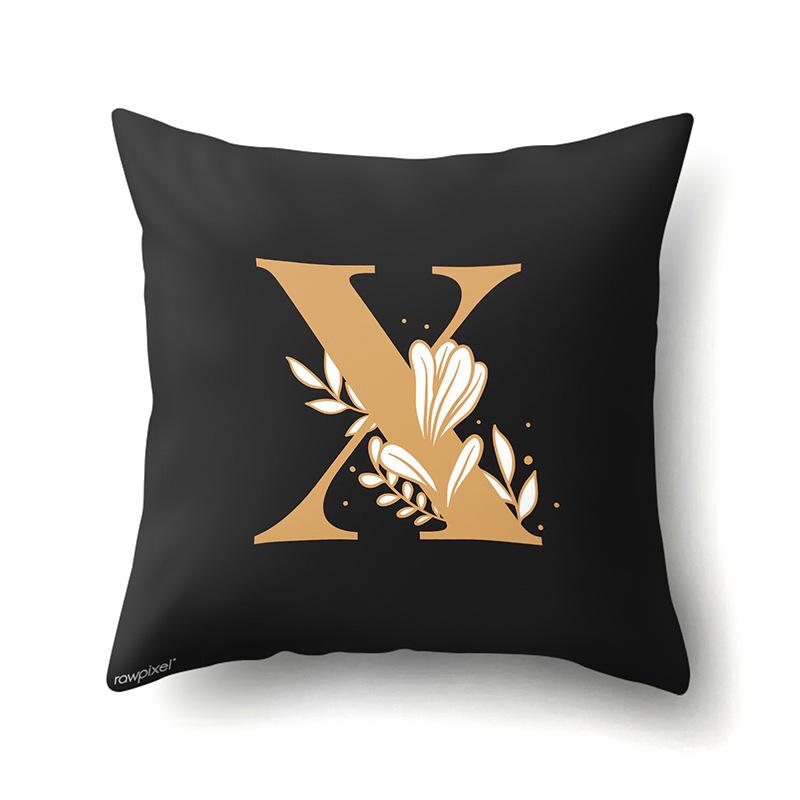Polyester Kissenbezug Autodekoration Zuhause 26 Englische Buchstaben Gedruckt Taillenkissen Sofakissenbezug