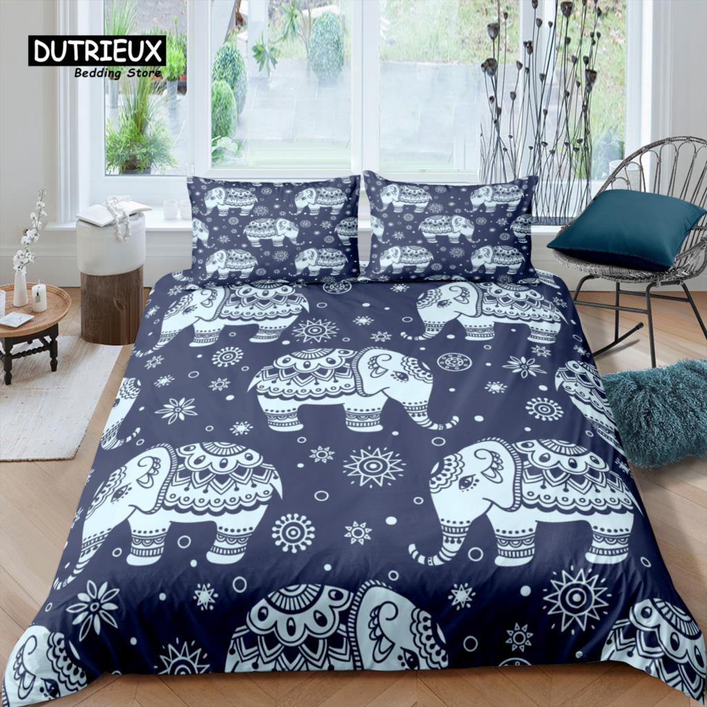 

Предметы роскоши для дома 3D Постельное белье со слонами Удобный комплект пододеяльника Наволочка Комплект постельного белья Размер Queen и King EU/US/AU/UK EU single(135x200cm)