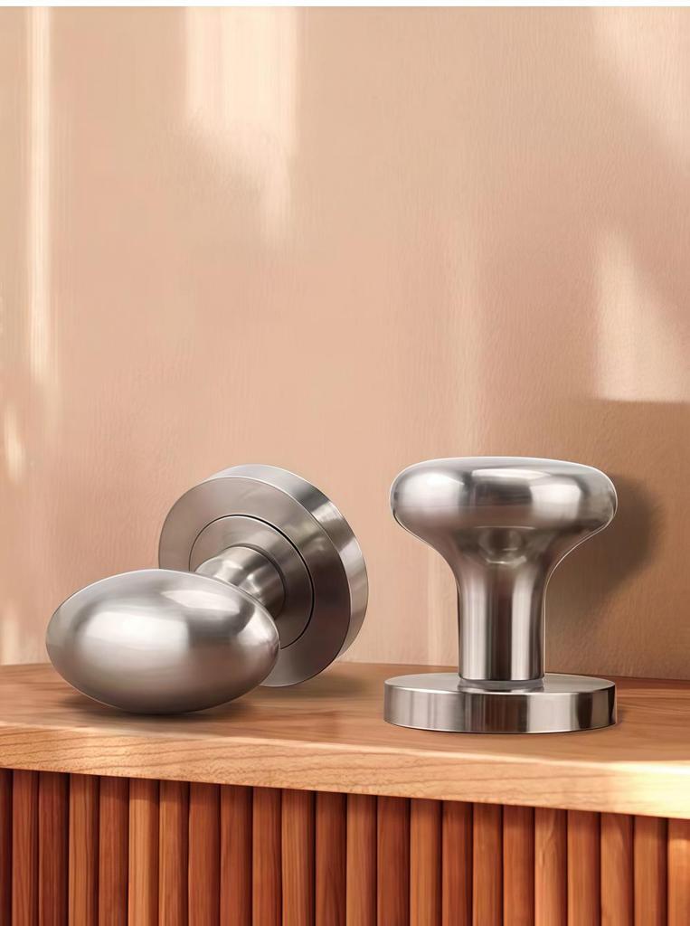 Gray Concealed Invisible Bedroom Door Handle with Hidden Solid Ball Lock