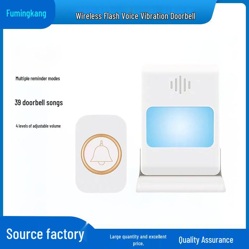 Smart Wireless Vibrating & Flashing Doorbell No