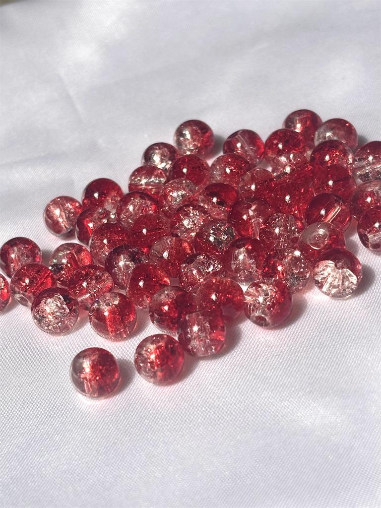 50pcs 8mm Glass Crack Imitation Jade Color Series Round Beads DIY Handmade Necklace Bracelet Loose Beads Jewelry Accessories