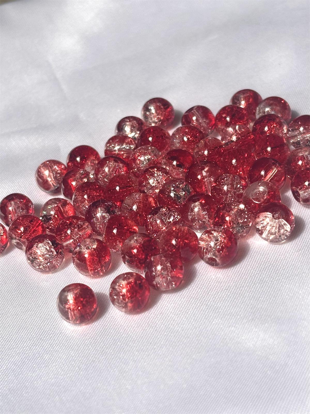 

50pcs 8mm Fun Glass Cute Jelly Crack Minimalist Imitation Jade Round Loose Beads DIY Handmade Necklace Bracelet Beads Jewelry 8mm(50pcs)