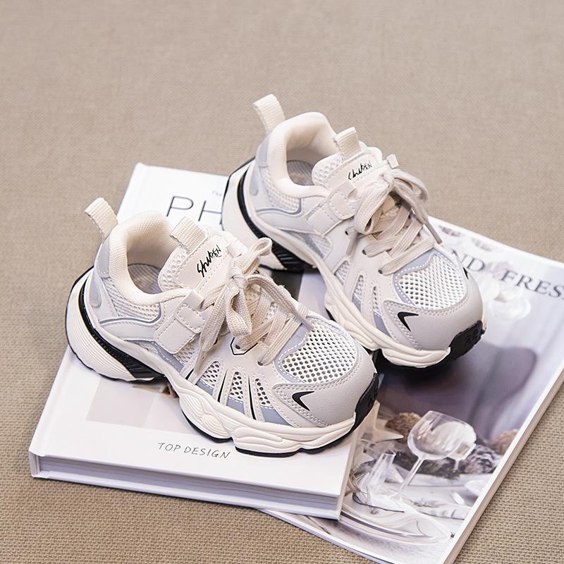 2025 Spring and Summer New Children's Dad Shoes, Light and Breathable Boys' Sports Shoes, Middle and Older Children's Fashion Running Shoes, Trendy