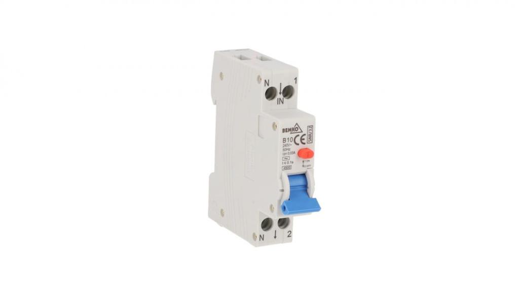 Differential circuit breaker 1P B 10A 30mA TYPE AC A07-SNR-AC-32-B10