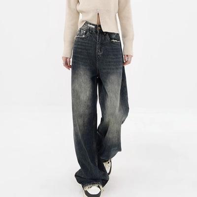 Harajuku Y2K Baggy Jeans Women Streetwear Retro Fashion Autumn High Waist Pants Loose Wide Leg Denim Trousers Female Plus Size