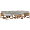 Outdoor Sofa Set with Cushions 7 Pcs Natural and Light Grey