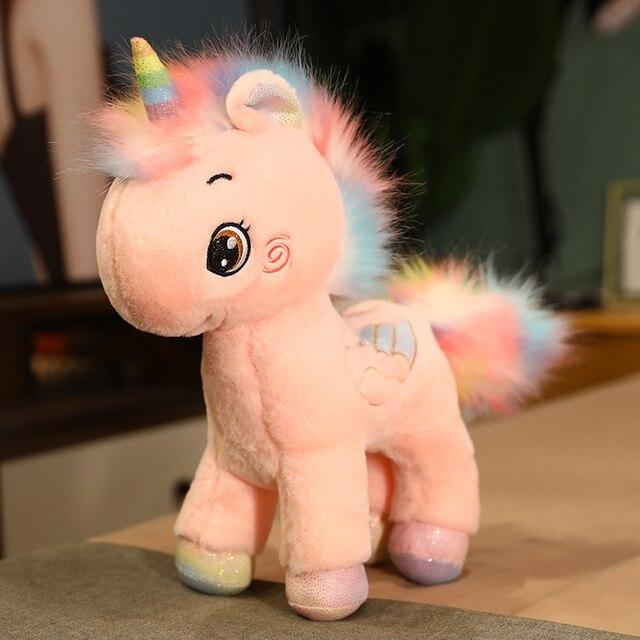 1pc 35cm Lovely Colorful Unicorn Plush Toys Rainbow Unicorn Horse Pillow Stuffed Soft Dolls Cushion For Girls Valentine 'S Gift