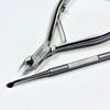 AXiON Cuticle Nipper Cuticle Snip Leather Blade from Germany + Pusher/Cuticle (with Cover) Solingen, #slg008967fba