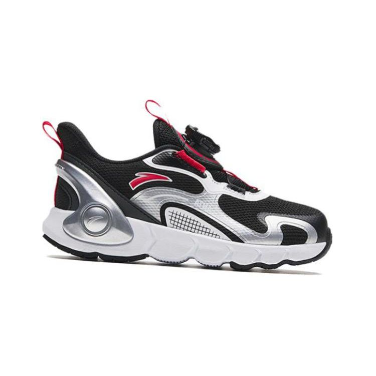 Anta Kids Non-Slip Durable Low-Top Running Shoes Kids Sneakers Black Silver Red A312339950-1