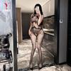 Sexy See Through Open Crotch Suspender Bodystocking Lingerie For Women