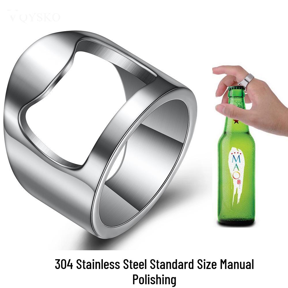 

Personalized Titanium Steel Bottle Opener Ring - Versatile Stainless Steel Beer Cap Opener Size 9
