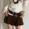 Faux Fur Leather Fur Belt Western Style Plush Belt Personality Y2K Waistband  Spicy Girl
