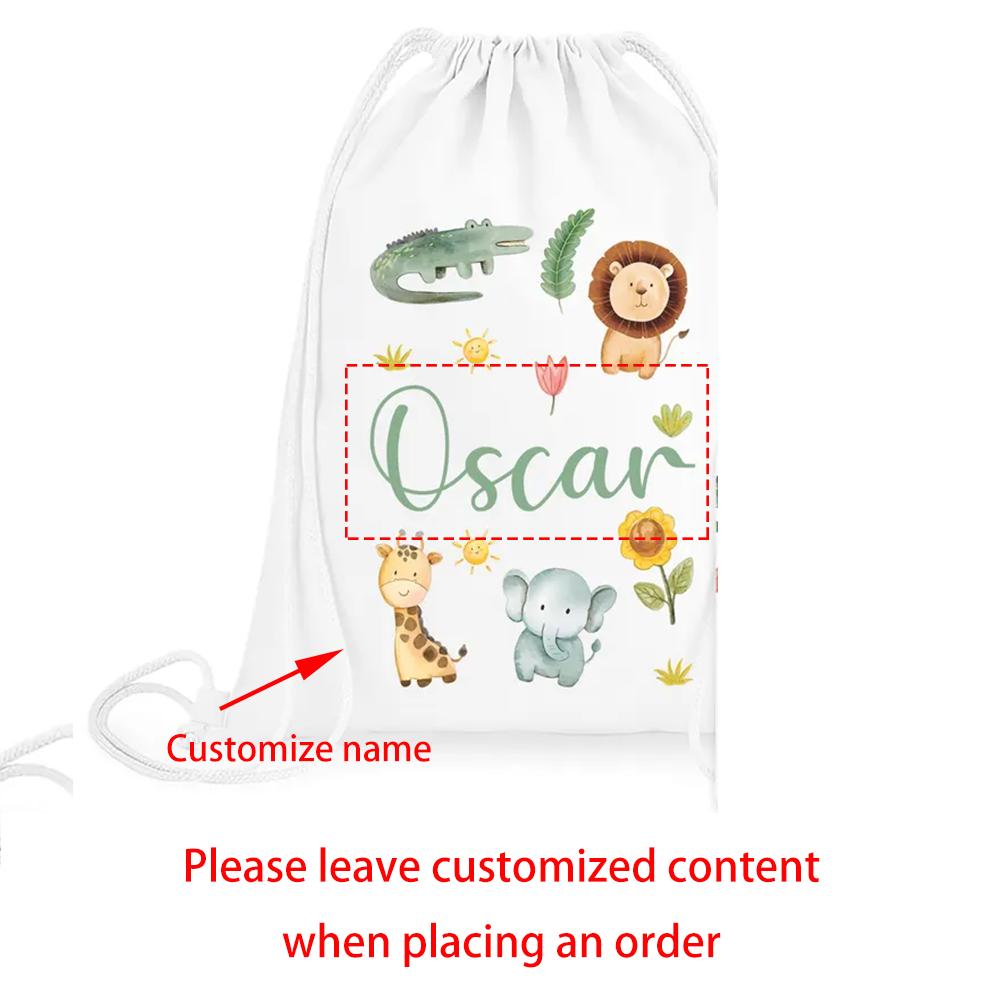 Personalised Goodie Bag Children Gym Swimming Bag Nursery Pe Drawstring Backpack Kindergarten Back To School Party Decoration