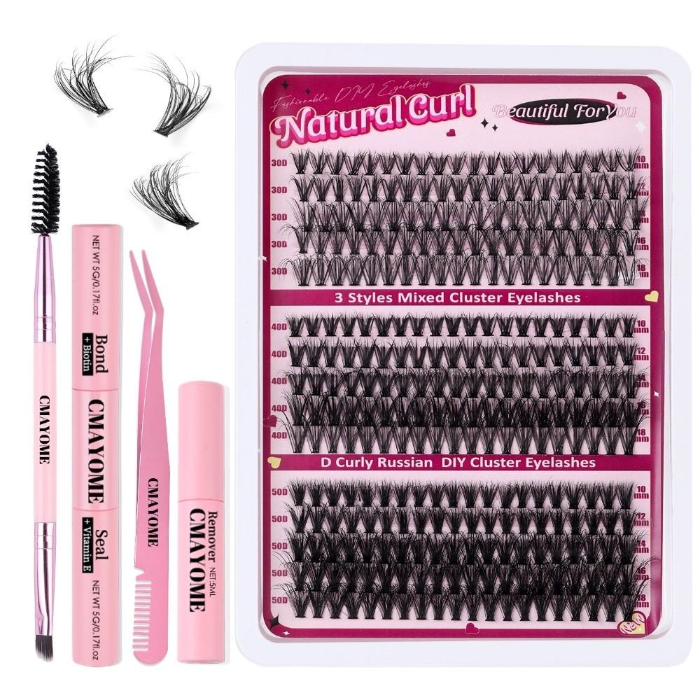 Kit Ciglia Individuali Spesse 100D Ciuffi Ciglia Facili da Applicare Kit Estensione Ciglia Fai da Te Donna