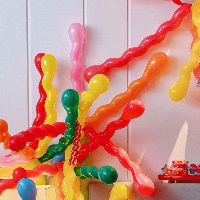 Rainbow Twist Balloons for Wedding and New Home Decor - Colorful Bedside and Living Room Arrangement Supplies