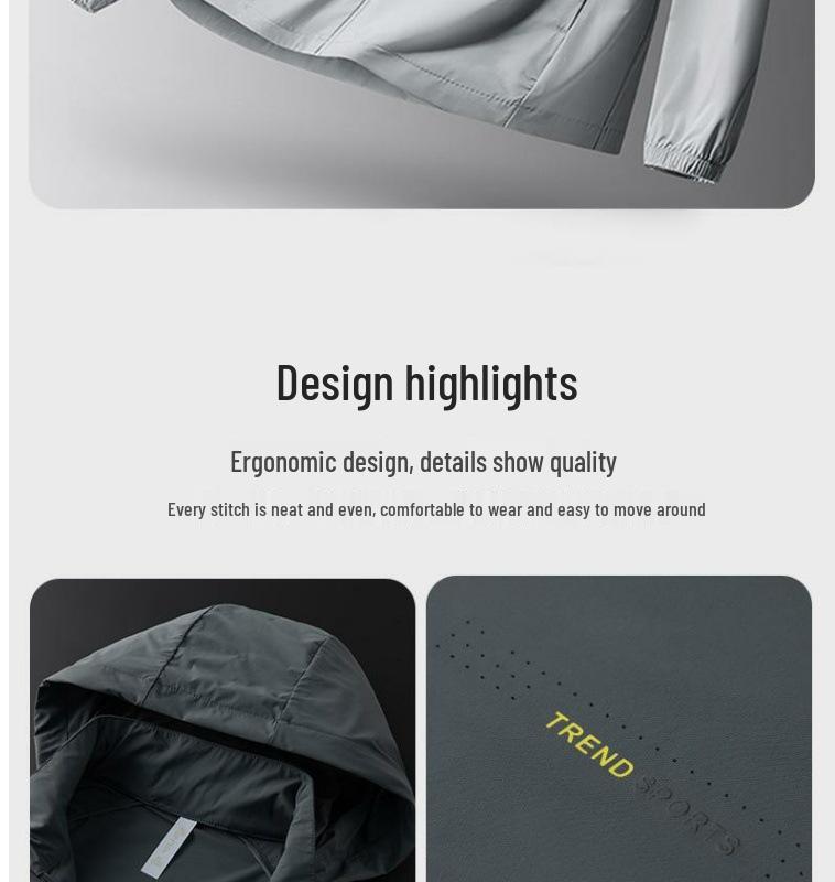 Men's High-End Ice Silk Sun Protection Jacket with Detachable Hood - Breathable, Quick-Drying Outdoor Sports Apparel for Couples