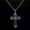 Gothic Cross Pendant Necklace For Women With Alloy Chain And Geometric Design