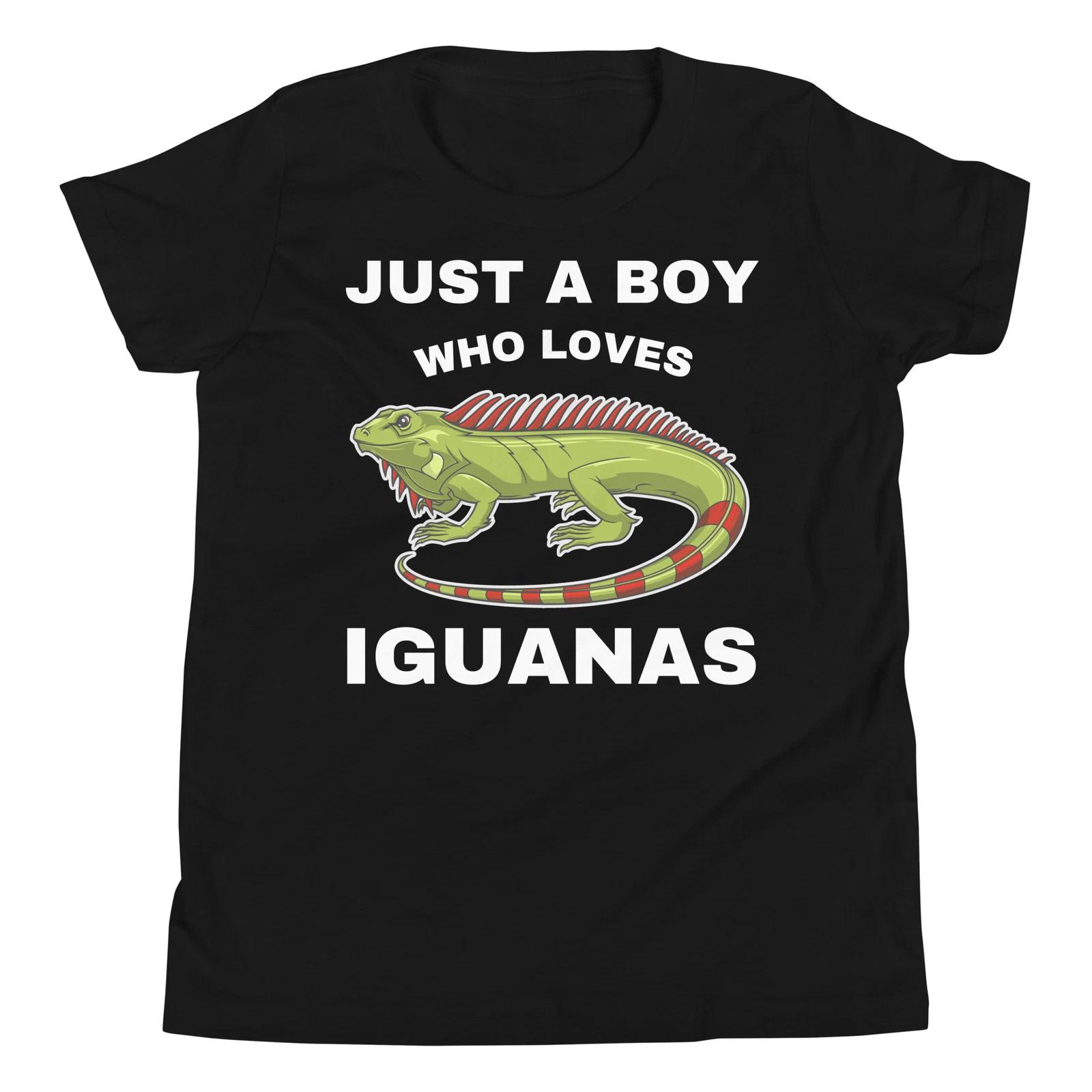 

Just A Boy Who Loves Iguanas Lizard Reptile Pet Owner Youth Short Sleeve T-Shirt 100