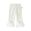 DAVE & BELLA Girls' Summer Knit Bell Bottom Cropped Pants