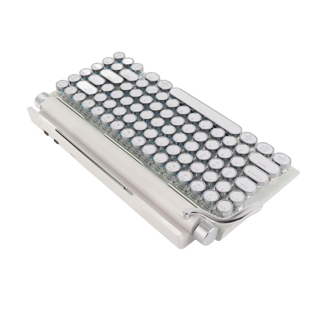 Mechanical Keyboard 83 Key Knob Control Round Keycaps Ergonomic Plug and Play 3 Modes Wireless Keyboard for Phone