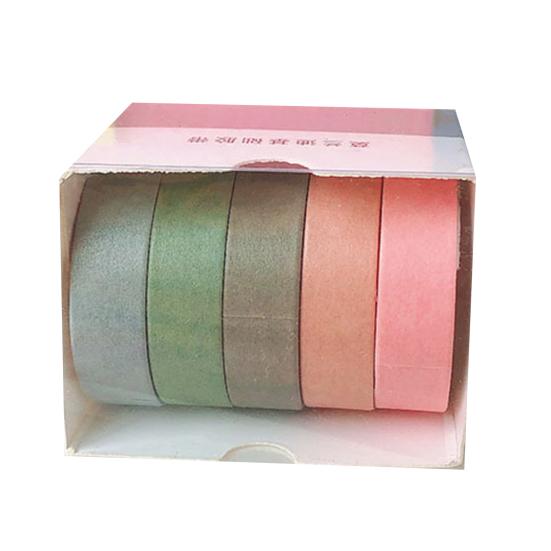 Dekoratiivne 5 rulli kleebis Kena välimusega Washi Macaron kätekonto kleebisteip tüdrukutele