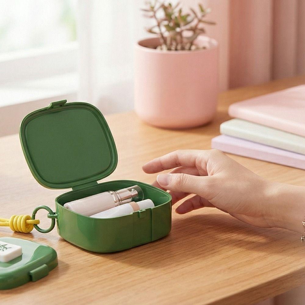 Plastic Data Cable Storage Box Dust-proof Anti-slip Makeup Storage Box with Phone Holder Large Capacity Lipstick Organizer