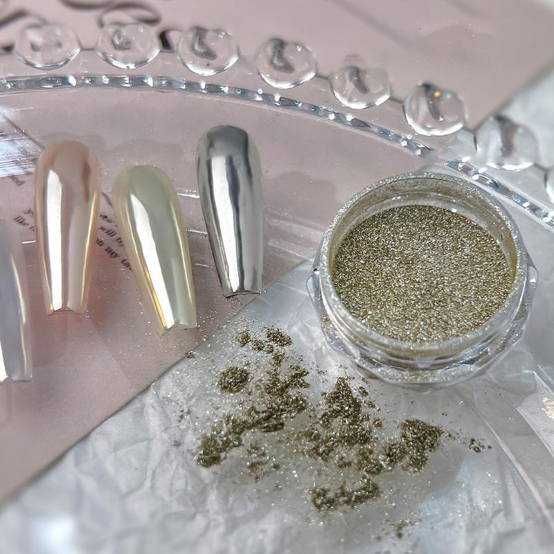 1 Jar Nail Art Mirror Powder Super Bright Pearl Metal Shiny Decorative Dust High-End Feelings Nail Decoration Accessories